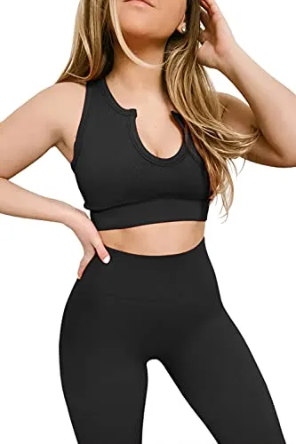 Women's Seamless Workout Bra and Leggings Set