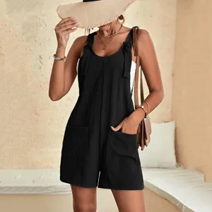 🔥Women's Stylish Casual U Neck Summer Holiday Short Jumpsuits