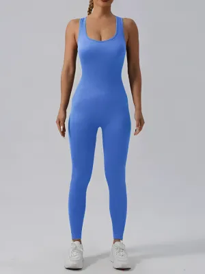 Women's Workout Rompers Full Length One Piece Sleeveless Jumpsuits