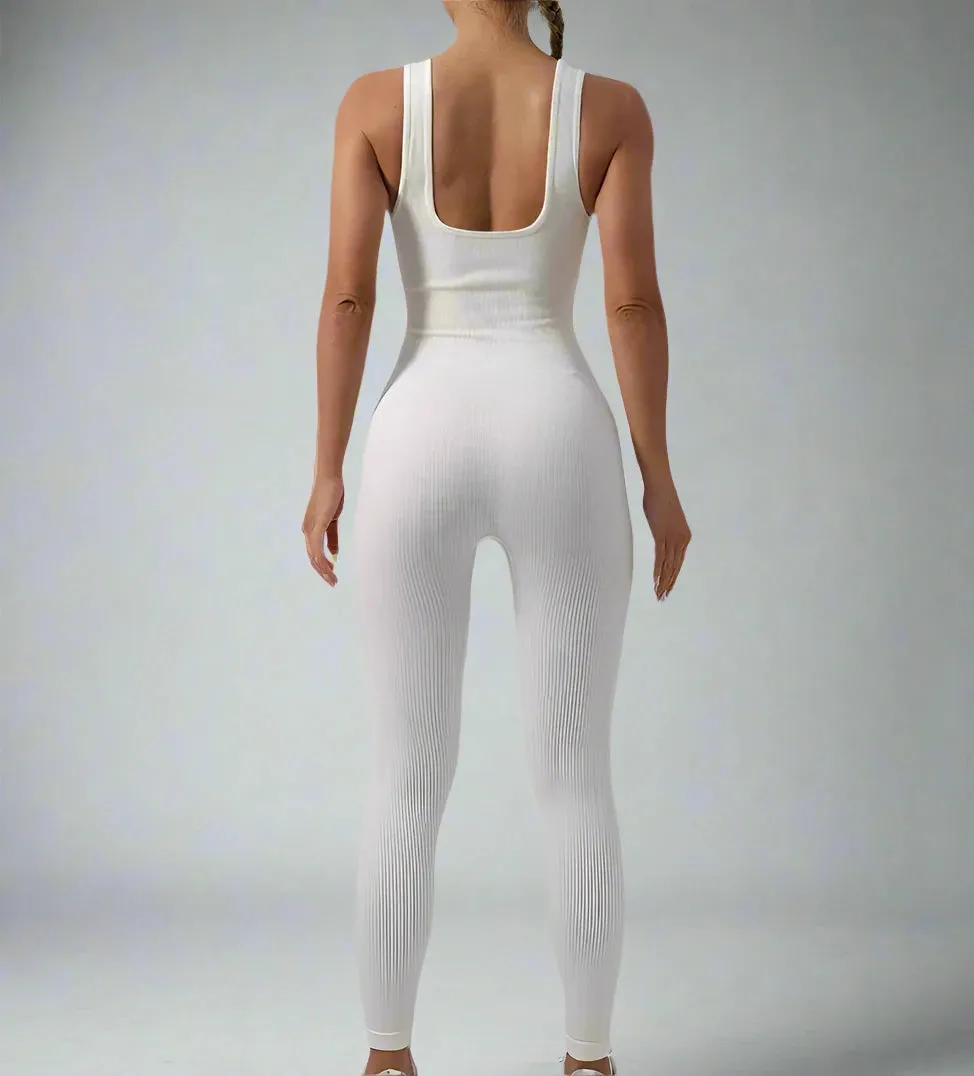 Women's Workout Rompers Full Length One Piece Sleeveless Jumpsuits