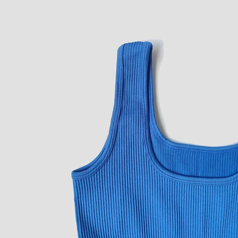 Women's Workout Rompers Full Length One Piece Sleeveless Jumpsuits