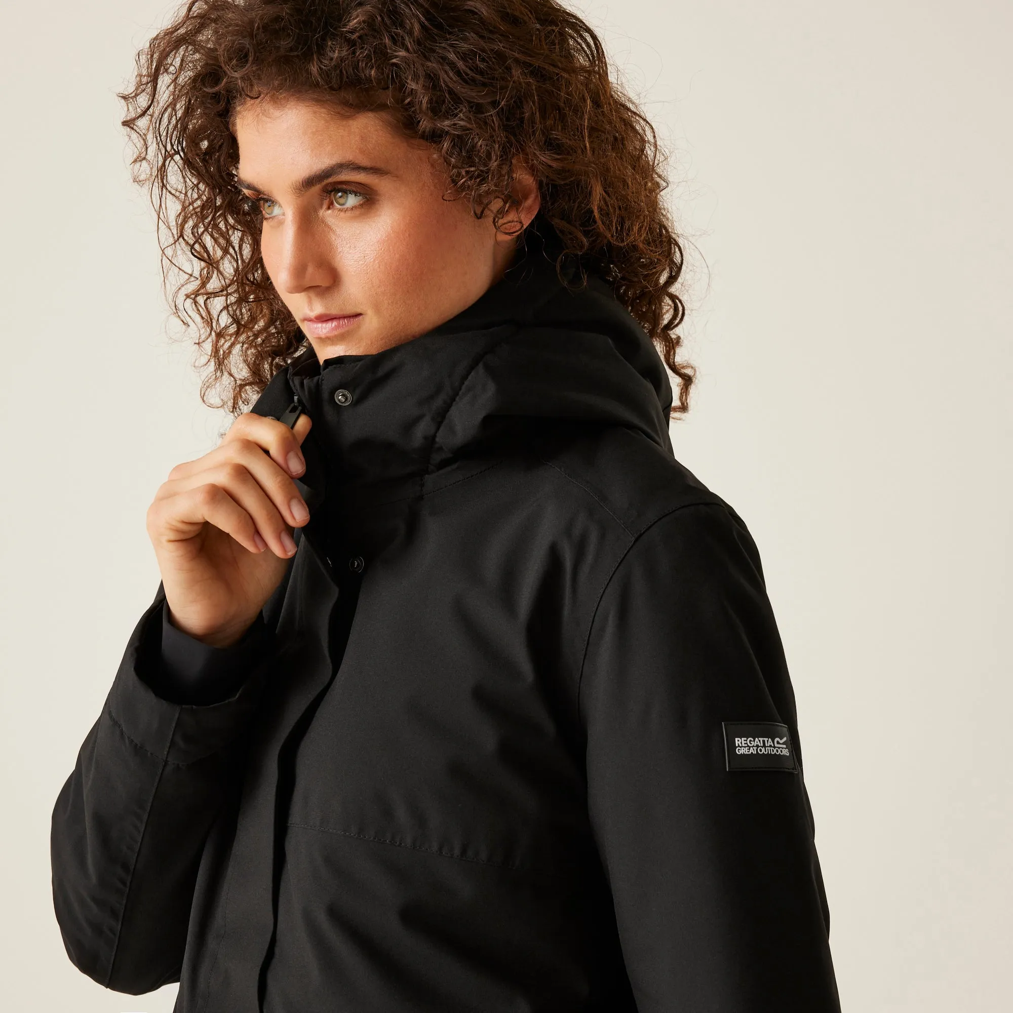 Women's Yarli Waterproof Longline Jacket Black Dark Grey