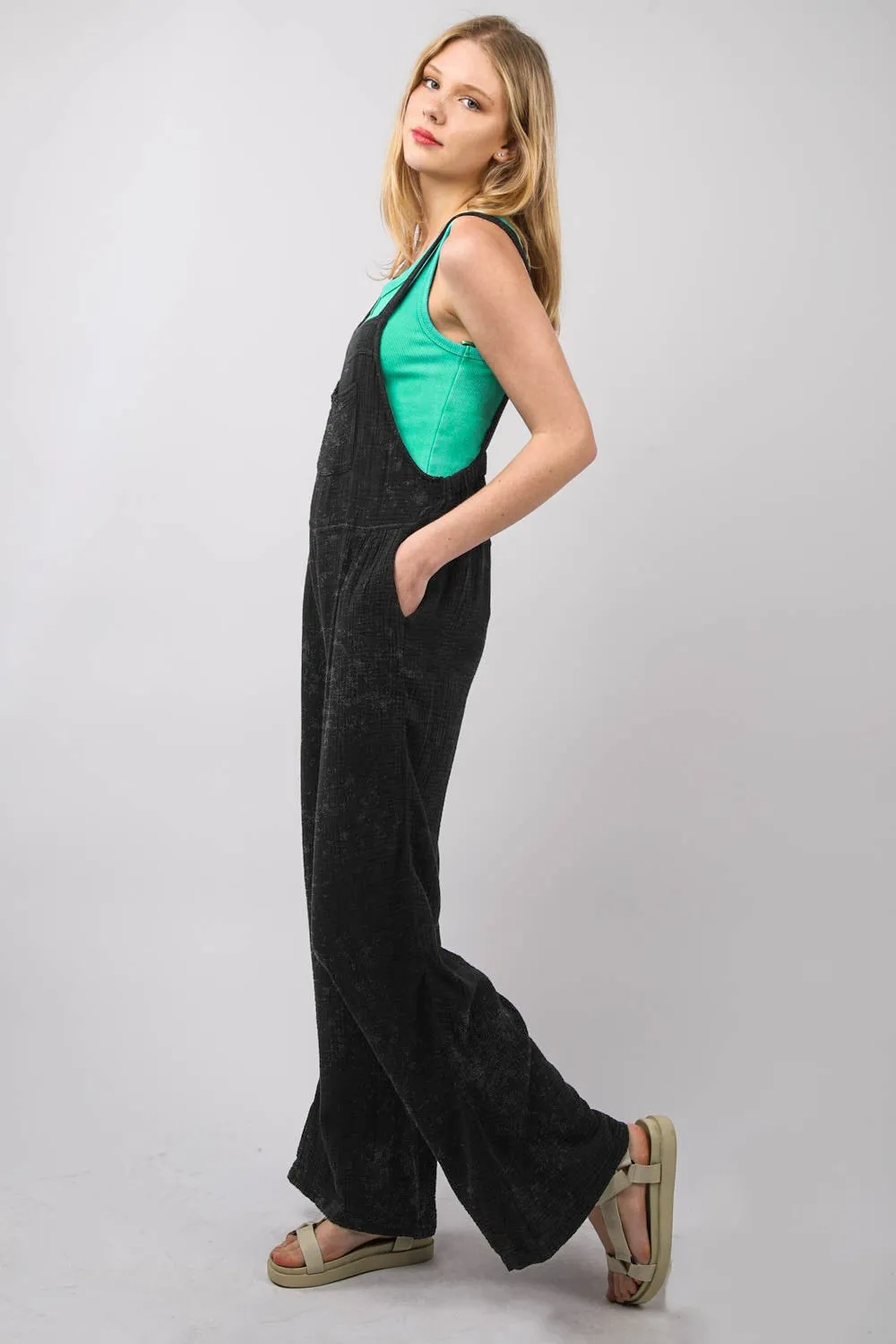 Worry Less Washed Gauze Casual Jumpsuit - Final Sale***