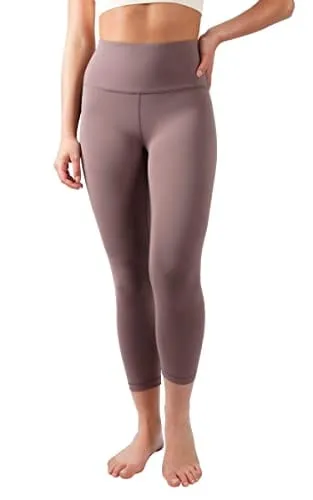 Yogalicious High Waist Ultra Soft Lightweight Capris - French Toast Lux