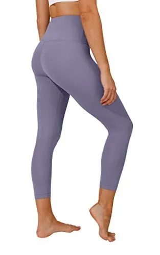Yogalicious High Waist Ultra Soft Lightweight Capris - High Rise Yoga Pants - Alpine Iris Nude Tech