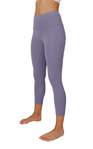 Yogalicious High Waist Ultra Soft Lightweight Capris - High Rise Yoga Pants - Alpine Iris Nude Tech
