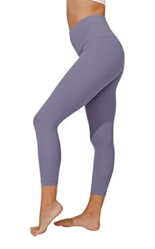 Yogalicious High Waist Ultra Soft Lightweight Capris - High Rise Yoga Pants - Alpine Iris Nude Tech