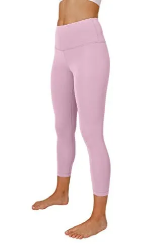 Yogalicious High Waist Ultra Soft Lightweight Capris - High Rise Yoga Pants - Purple Luster Nude Tech - XS