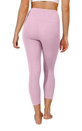 Yogalicious High Waist Ultra Soft Lightweight Capris - High Rise Yoga Pants - Purple Luster Nude Tech - XS