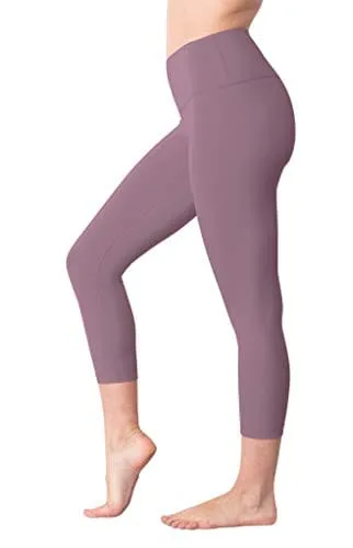 Yogalicious High Waist Ultra Soft Lightweight Capris - High Rise Yoga Pants - Scarlet Dusk Lux