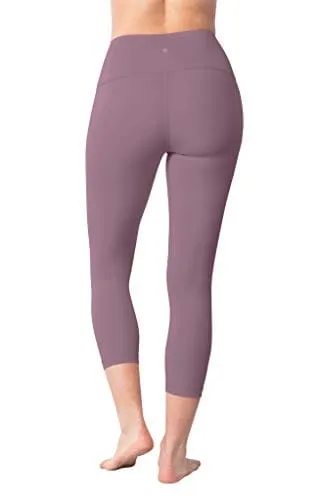 Yogalicious High Waist Ultra Soft Lightweight Capris - High Rise Yoga Pants - Scarlet Dusk Lux