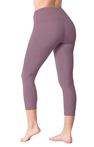 Yogalicious High Waist Ultra Soft Lightweight Capris - High Rise Yoga Pants - Scarlet Dusk Lux