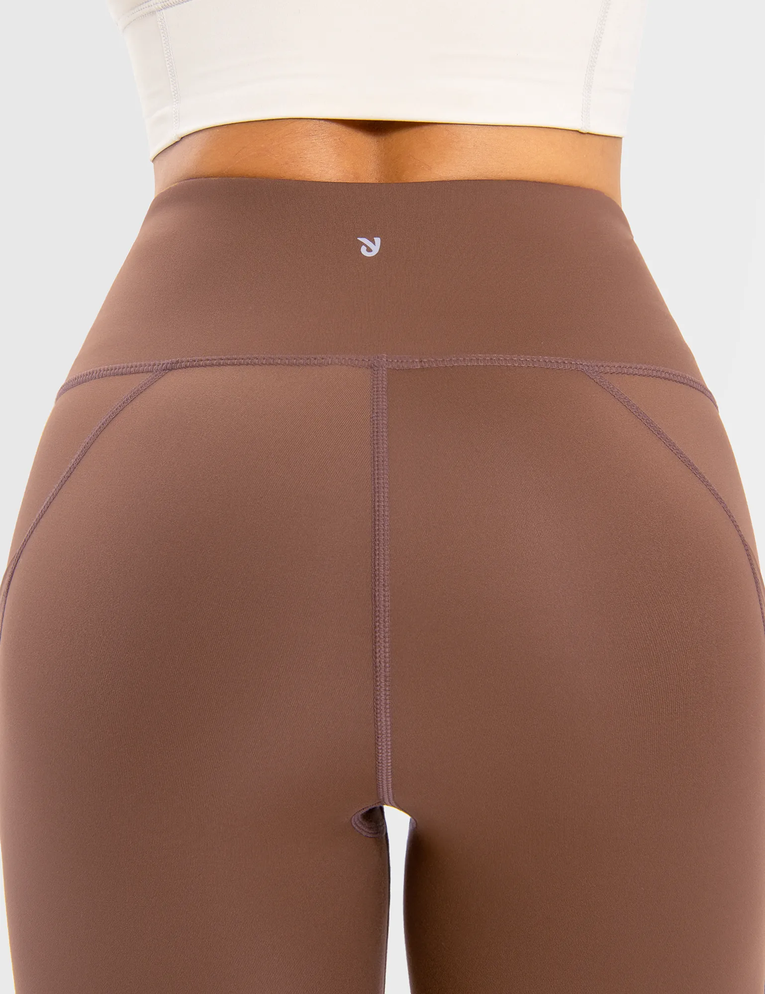 YR Leggings for Women, Yoga Pants with Deep Side Pockets, High Waisted, Sepia Brown