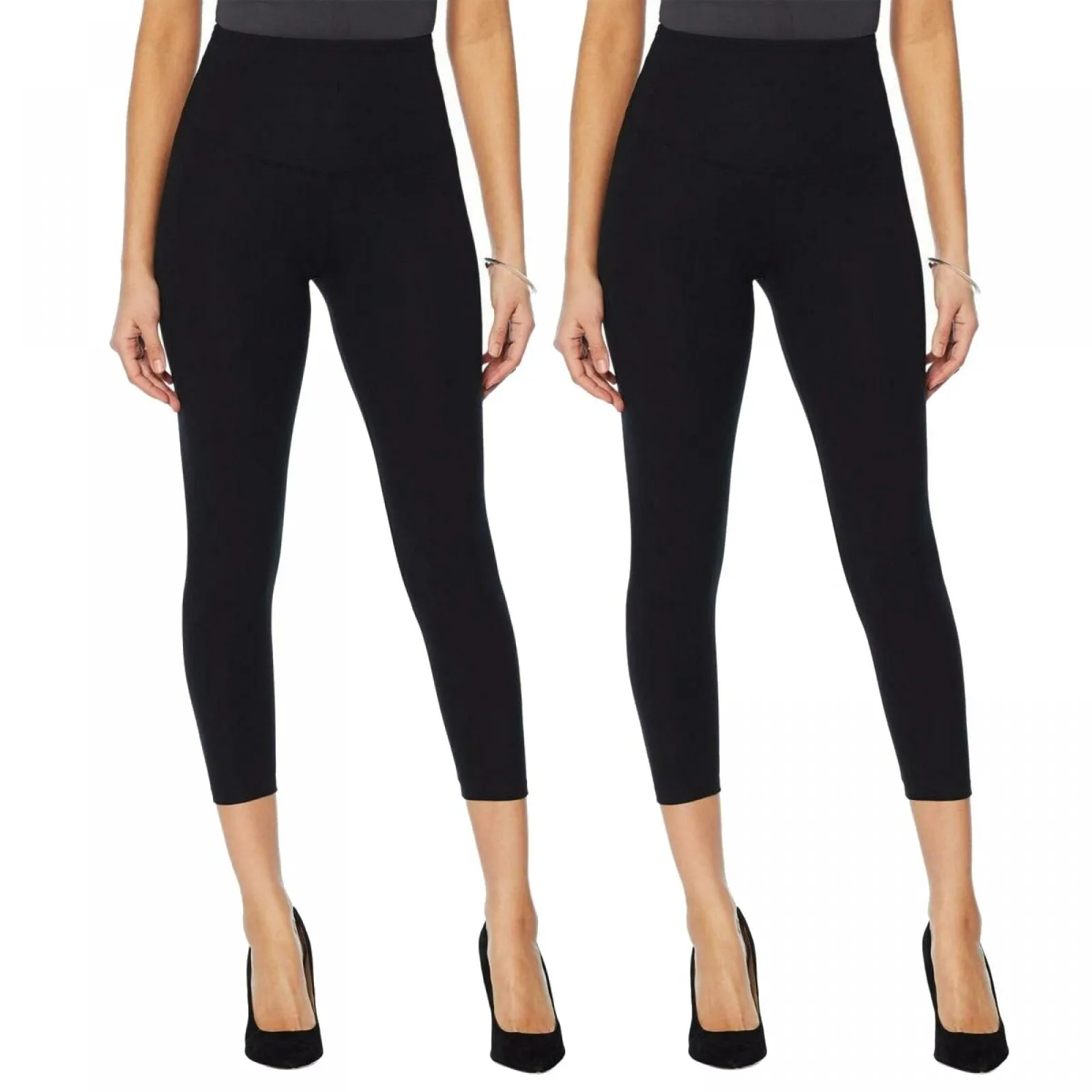 Yummie 2 Pack Women's Gloria Skimmer Leggings Black/ Black Medium