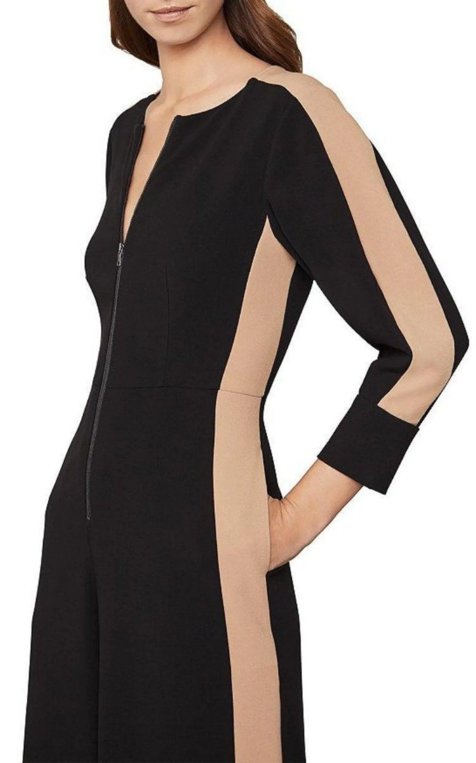 Zip-front Cropped Wide Leg Jumpsuit