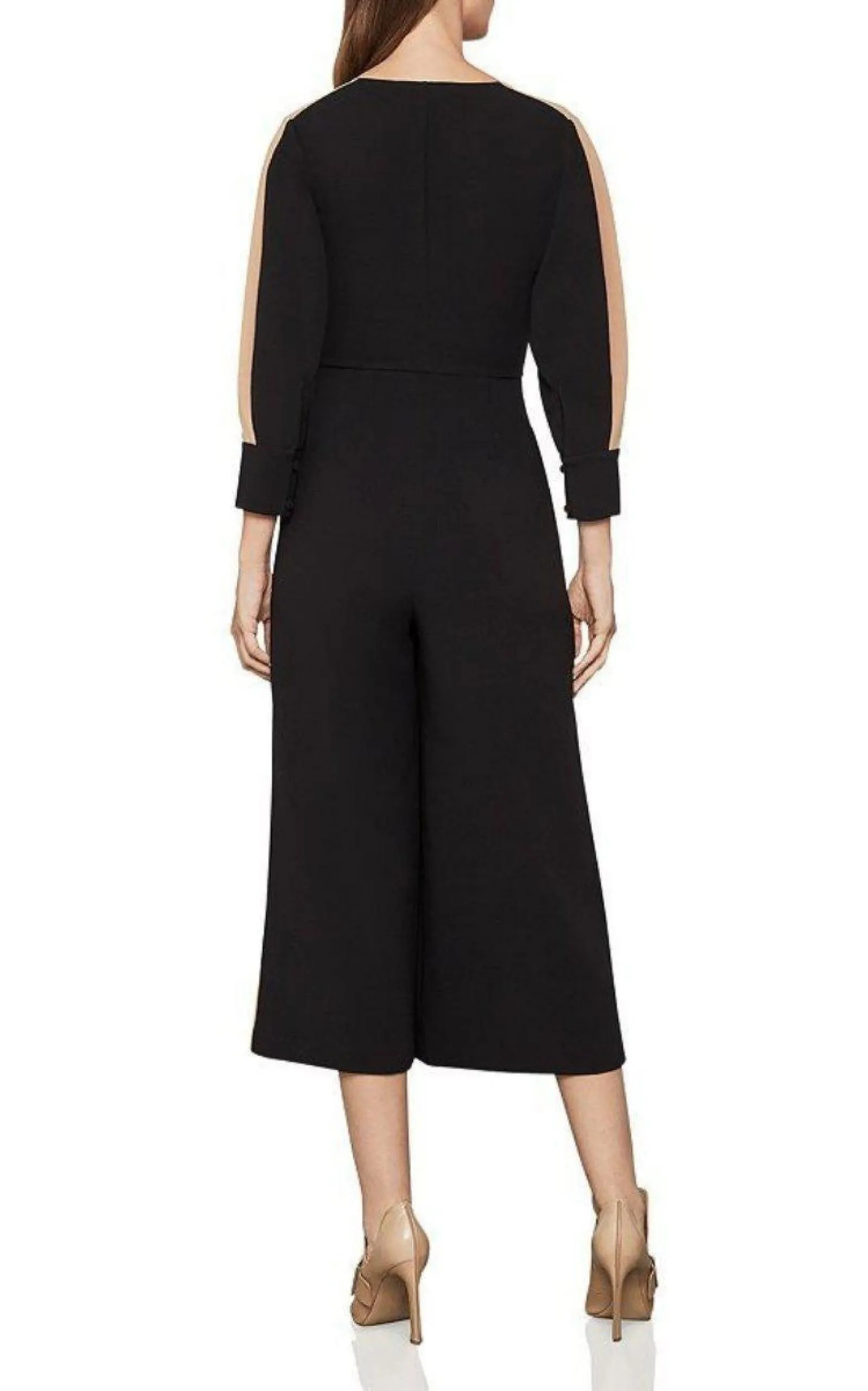 Zip-front Cropped Wide Leg Jumpsuit