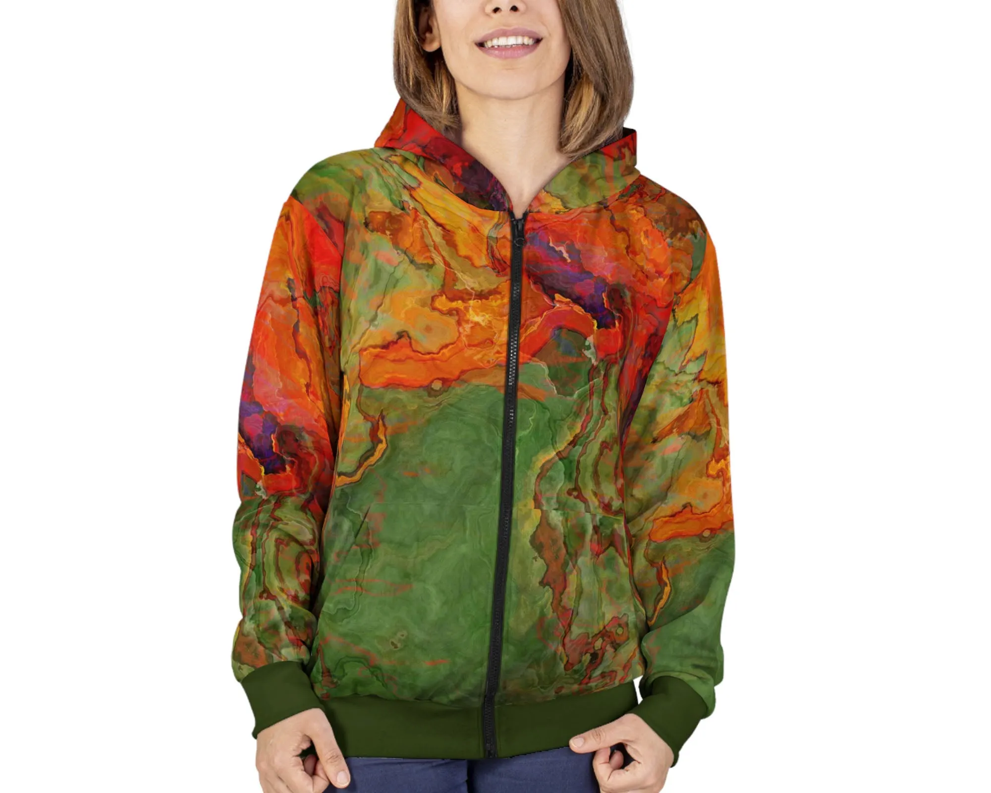 Zip Hoodie, Poppies